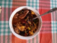 20150718 202626  Chili and polenta for dinner.