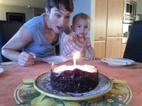 20150718 210609  Oh boy! Look at the flame on top of that candle, mommy!