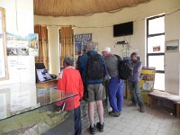 DSCN3867  Getemet, Willem and Hans at the Park Counter. Hans was once the Warden of the Park..