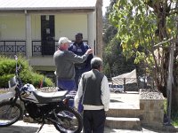 DSCN3943  Hans explaining our situation to the Park Warden who was that day on leave