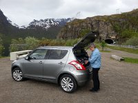 20150608 185651  Quite a while later, we take a short break after a deep under-fjord tunnel near Fiskebol