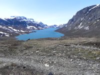 DSCN3454  all headed for the ridge to the right, called Besseggen