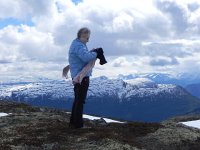 DSCN3589  Christine, mountain woman getting her scarf right