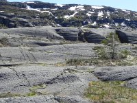 DSCN3743  The ridge above us and the glacially worn surface we followed