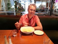 20150617 210958(0)  We drove out to the airport to our hotel and later had our only restaurant meal of the trip. Christine loved her fish soup!