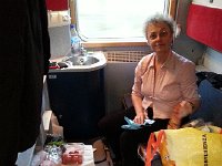 20150605 211610  Christine met our train in Stockholm and joined me in our couchette