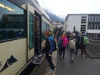 20150326 074219  March 26 - kids getting off at the Collège stop