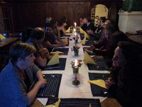 20150504 201903  We chat and await dinner