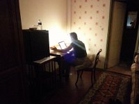 20150514 082543  Next morning, Christine works