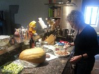 20151112 150058  Preparing dinner - brussel spouts, squash, pecan pie