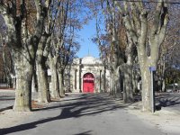 DSCN5215  The arena were the locals engage in a very different kind of bullfighting than in Spain (the bulls survive).