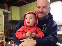 DSCN5392  Val visits Daddy in his garage/office