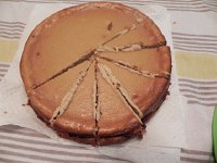 DSCN5526  A pecan pie hidden beneath a cheese cake