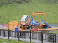 DSCN4643  GG takes the lift to the top of the Weisshorn: playground at mid station