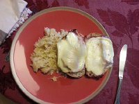 20160421 200505  That evening dinner at home - pastrami, rye, and sauerkraut