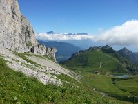 20160807 160929  la Berneuse (with gondola and restaurant) and le Grand Combin in the distanced