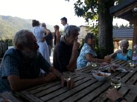 IMG 0312  Jean-François, an old friend of the Thibault family, Dominique and Senta overconsuming Japanese crackers
