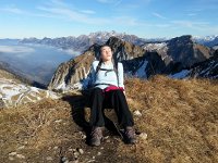 20161203 134846  Brigitte soaking up the rays at the top of Le Merdasson