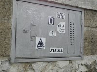 DSCN9144  J&#39;existe - a bumper sticker I can get behind