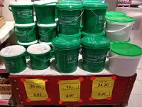 20160211 093143  11 Feb - back at Aligro tubs of cheap sauerkraut - I rethink my plan to make more at home