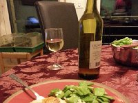 20160211 192834  Dinner of roast chicken, coco beans and rice...