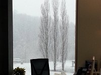 20160212 145306  Snow starts in afternoon - view through the office at UniL