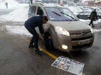 20160213 163948  Late afternoon - snow returned and people put socks on their tires!