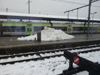 20160109 122404  Snow piled on the platform in Brig.