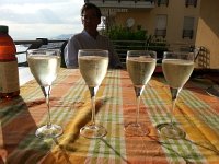 20160725 185521  25 July - David Cronin and champagne on the balcony