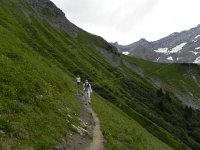 DSCN7183  Hard to believe but in no time at all the clouds moved in. I wanted to get across this slope before it got slippery in the rain.