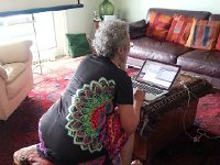 20160625 133306  25 June - Christine at her second workstation...