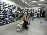 DSCN6786  Nikki chilled (really!) in the court shoe area.