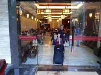 20160608 090152  Christine entering the breakfast restaurant