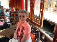 DSCN6455  Christine in the sitting space off the canal