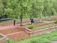 DSCN6637  Local work party painting the tree trunks with some kind of anti-pest compound