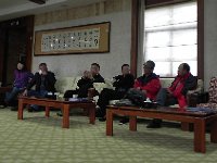 DSCN6720  The Pope and the College of Cardinals in the VIP lounge at the base area