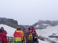DSCN6751  Nikki walking carefully on the wet steps