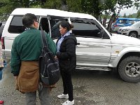 DSCN6768  We had to get to the airport so our Gal Friday at left got us the SUV taxi down to town