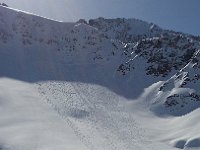 20160312 144756  Entrance via notch center-right, and our tracks on the left