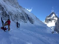 1930421 1243150922363527 4120612357298435928 n  We traversed from the col in the background, staying above the crevasses and seracs