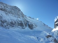 20160317 143604  Our route was up there, above the crevasses and below the face