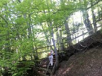 20160508 124149  Christine climbing out of the ravine