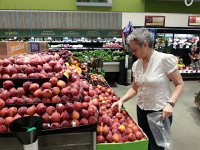 20160528 094828  Then a family excursion to the new Safeway where Christine gets peaches for dessert
