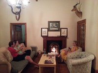 20161123 200615  evening in the salon with the animal heads and fire