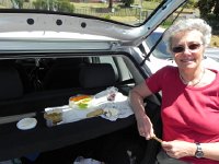 DSCN8807  Parking lot picnic at Table Mtn bus shuttle parking