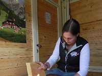 DSCN7513  The young lady is using a plane to get nice slices