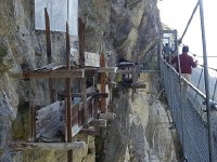 20160925 125603  An overhang protects the old wood and the new bridge from rockfall