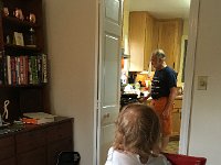 IMG 1830  Val waiting for Grampa to come with more pancakes