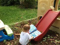 image1  back at home Val plays in the backyard