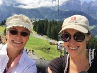 IMG 2105  Christine and Bri riding the lift at Engelberg